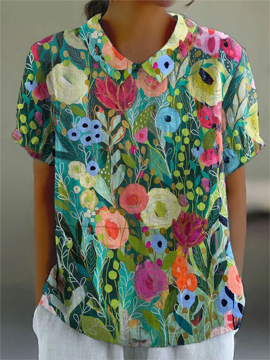 Serena Floral Button-Down Blouse