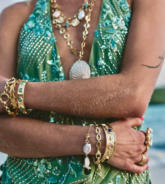 emerald-green sequin halter top