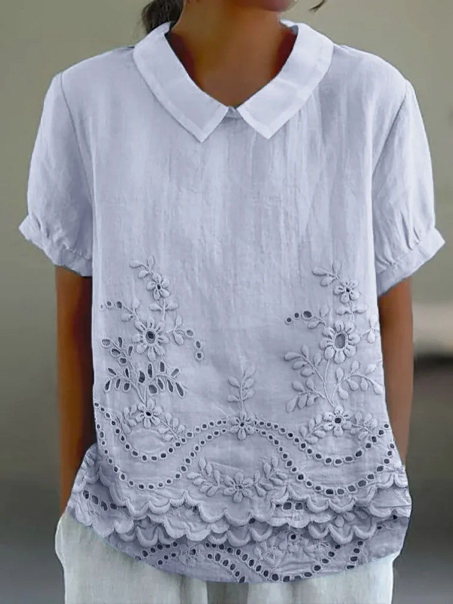 Ashley Floral Embroidered Button-Down Shirt