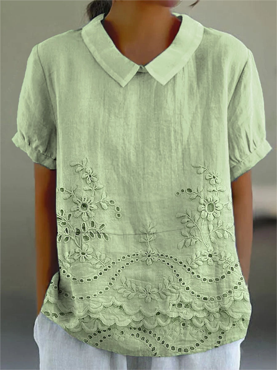 Ashley Floral Embroidered Button-Down Shirt