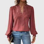 Scalloped Lace Floral Blouse