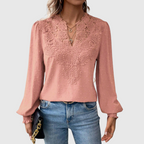 Scalloped Lace Floral Blouse