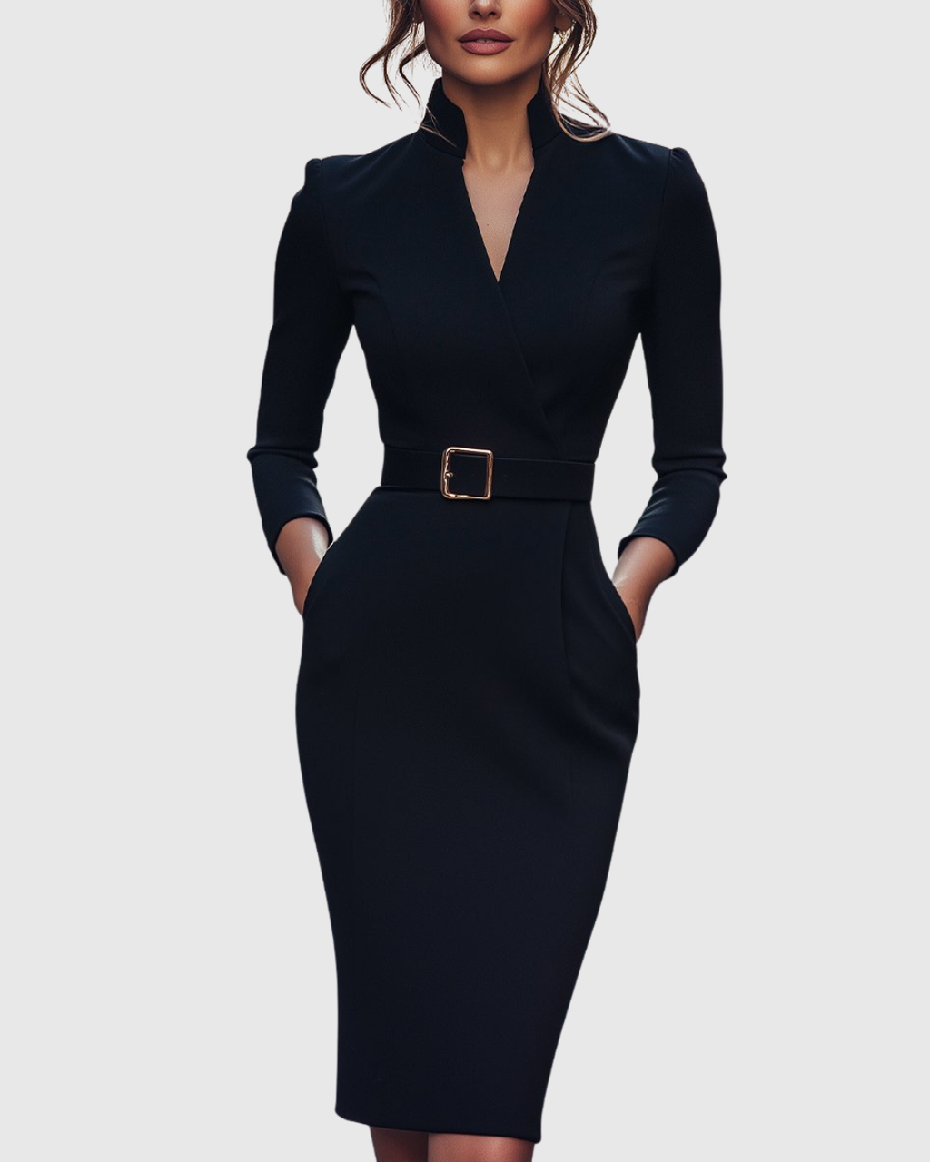 Elowara Elegant Midi Dress for Women