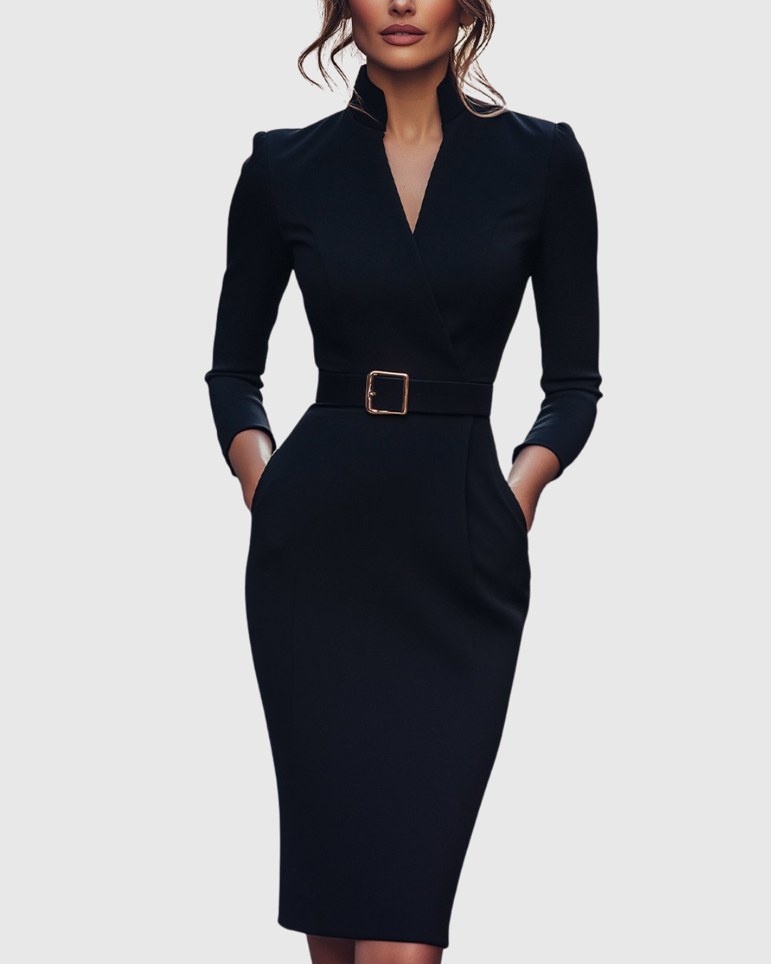 Elowara Elegant Midi Dress for Women