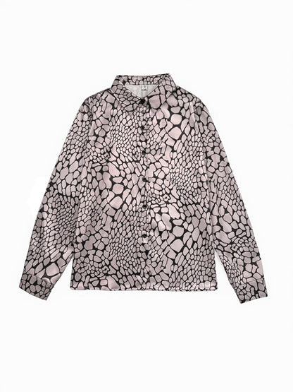 Colette Snakeskin Print Button-Up Blouse