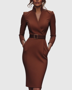 Elowara Elegant Midi Dress for Women