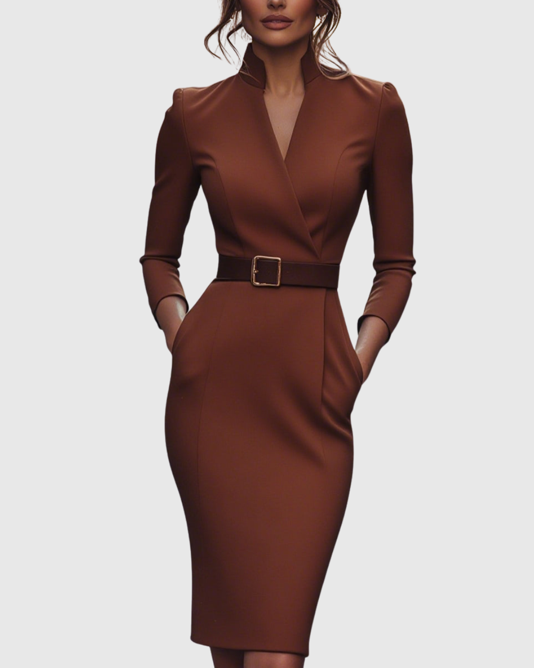 Elowara Elegant Midi Dress for Women