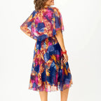 Juliette Chiffon Wrap Midi Cocktail Dress
