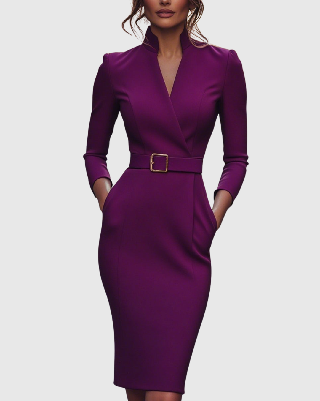 Elowara Elegant Midi Dress for Women