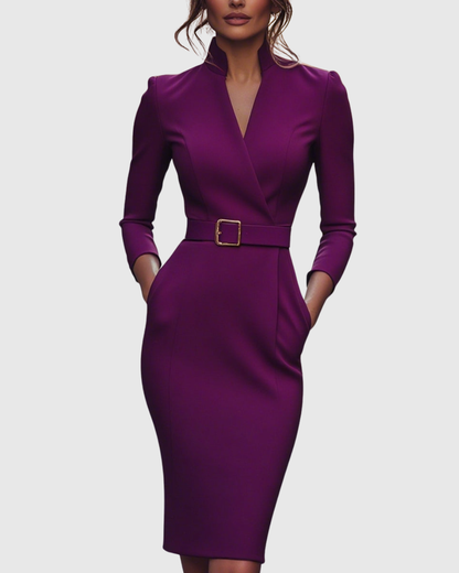 Elowara Elegant Midi Dress for Women