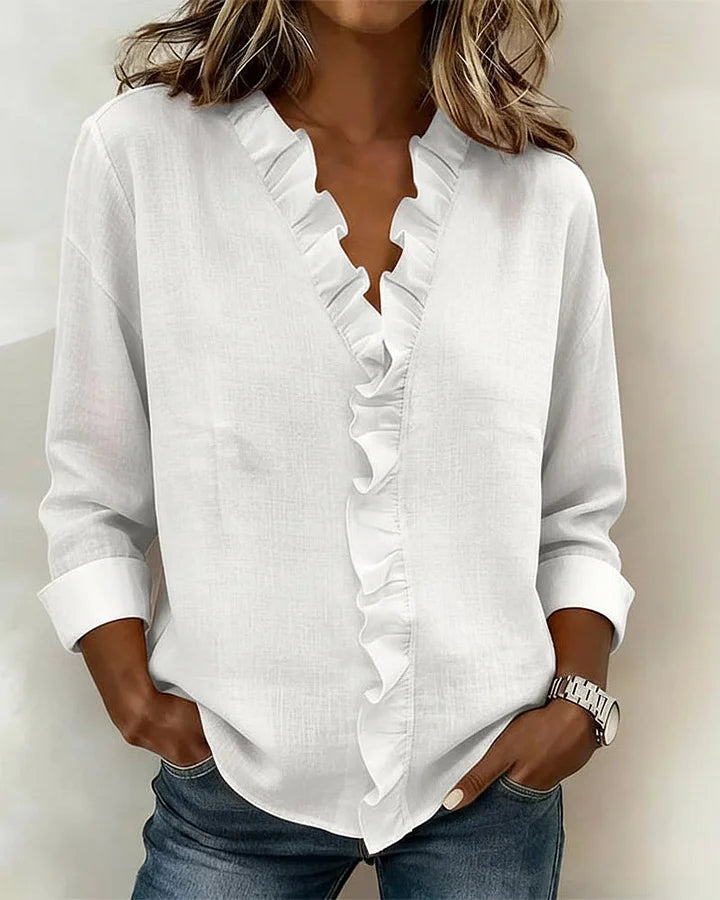 Riley Chic V-Neck Long Sleeve Blouse