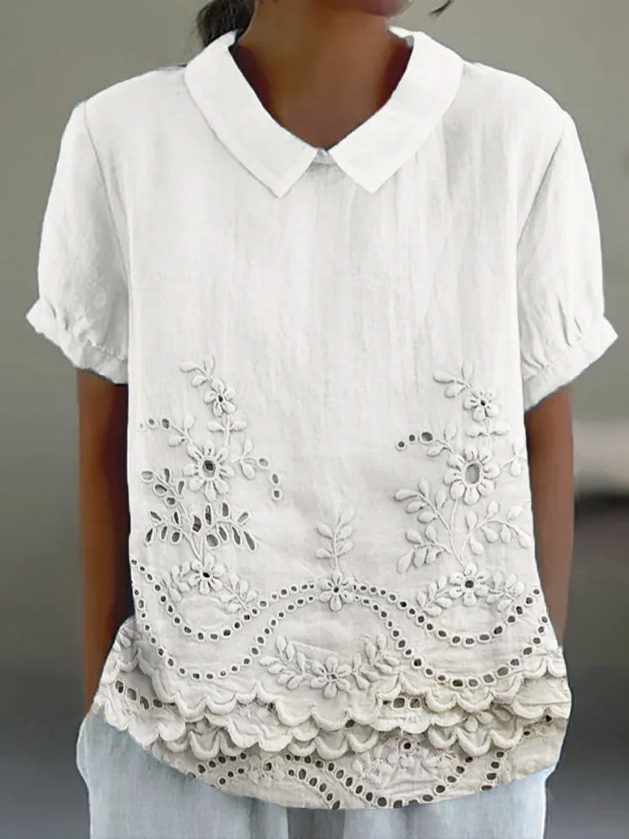 Ashley Floral Embroidered Button-Down Shirt