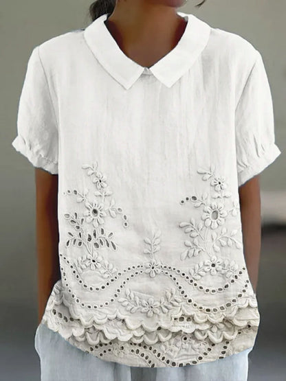 Ashley Floral Embroidered Button-Down Shirt