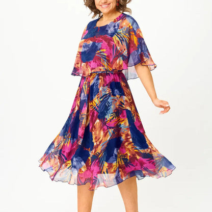 Juliette Chiffon Wrap Midi Cocktail Dress