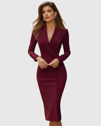 Viresta Elegant Tailored Midi Dress for Women