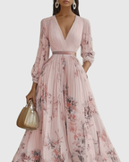 Calyra Elegant Pleated Maxi Dress for Women