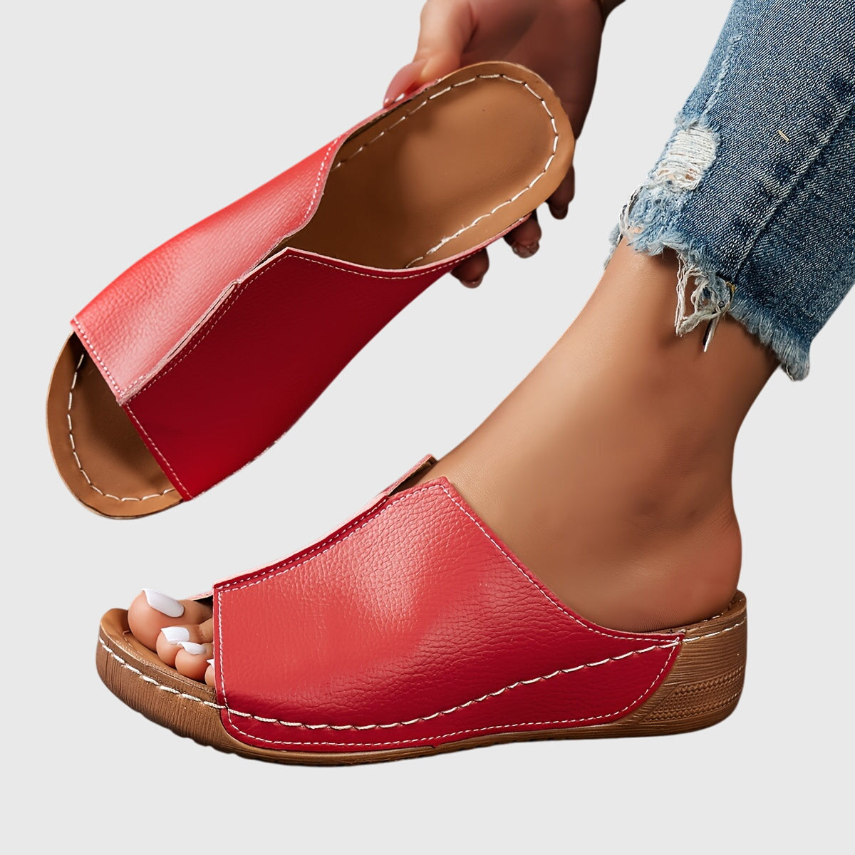 Elowen Contoured Leather Orthopedic Sandals