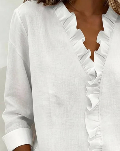 Riley Chic V-Neck Long Sleeve Blouse