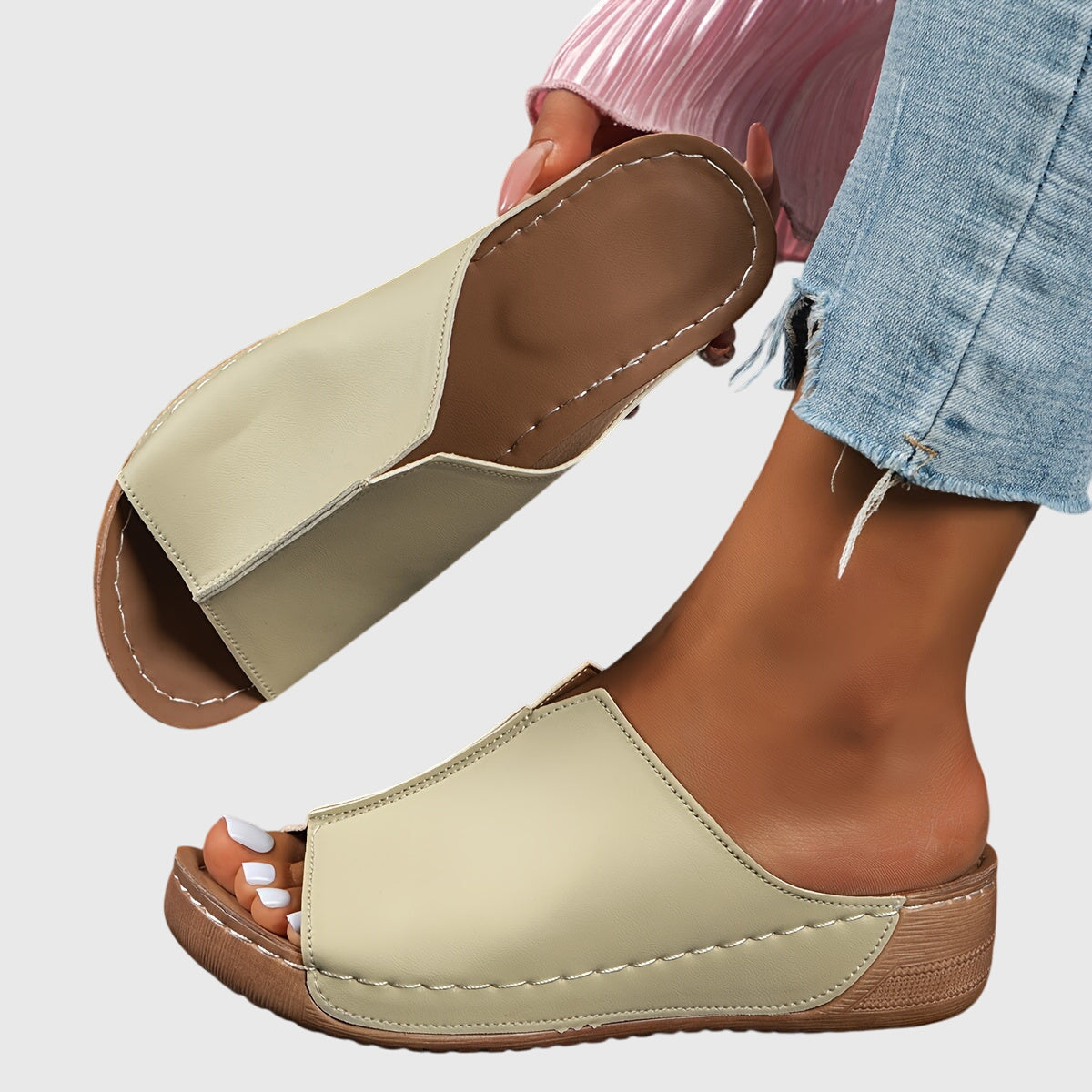 Elowen Contoured Leather Orthopedic Sandals