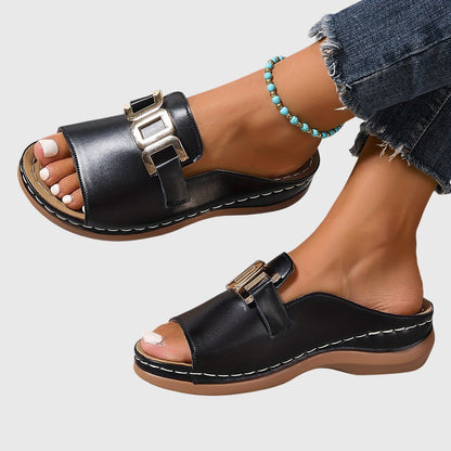 Fiora Cushioned Buckle Slide Sandals