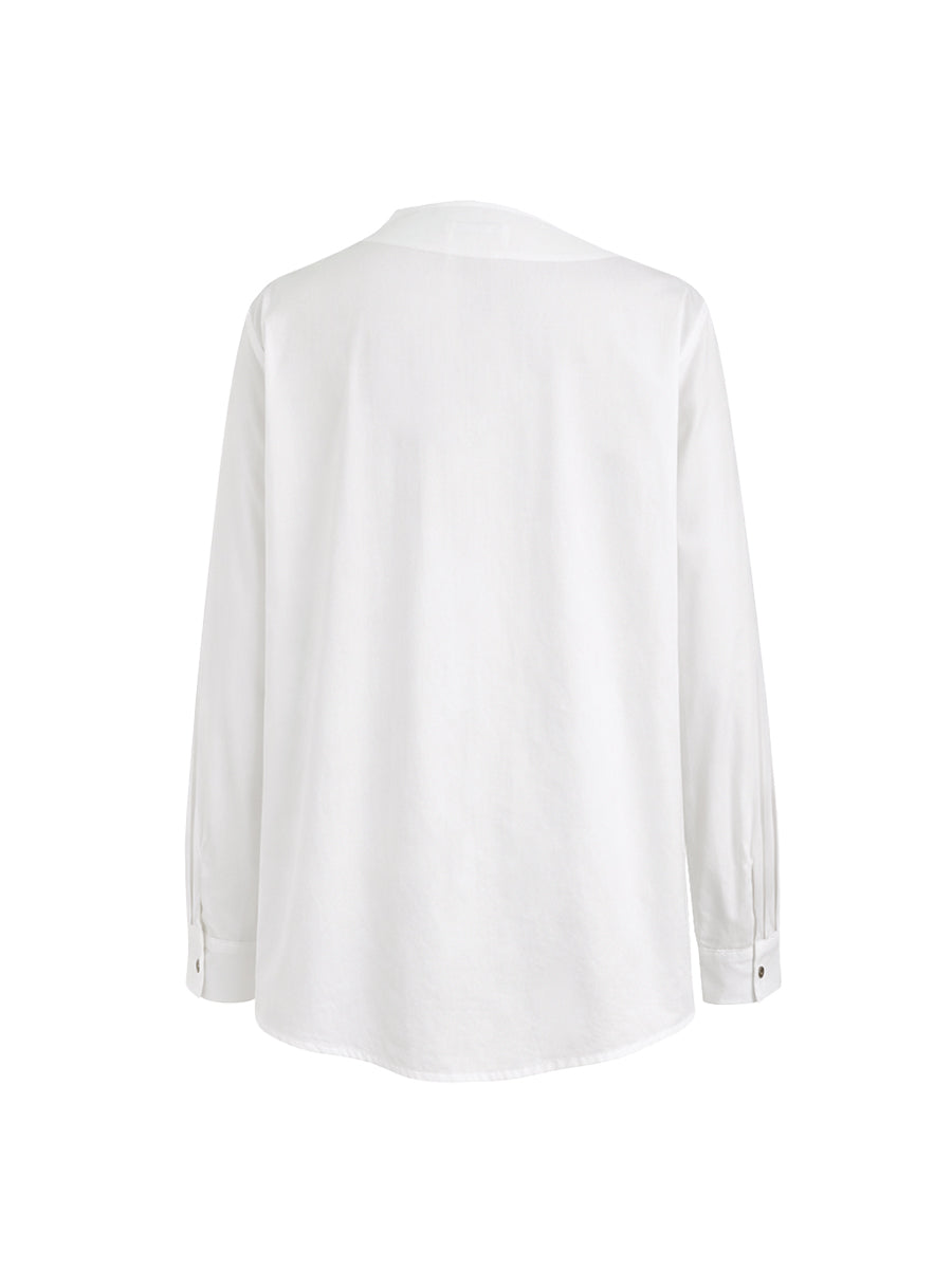 Odette Long Sleeve Asymmetric Button-Front Blouse