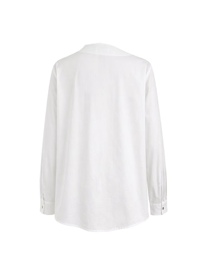 Odette Long Sleeve Asymmetric Button-Front Blouse