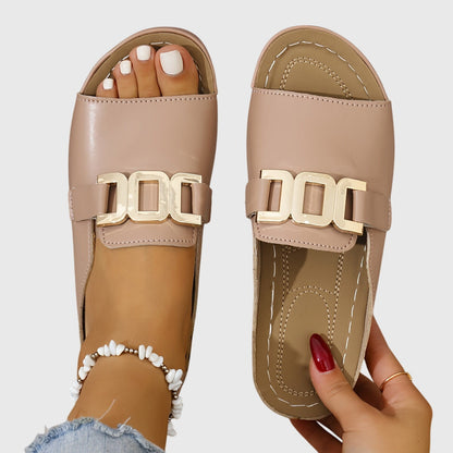 Fiora Cushioned Buckle Slide Sandals