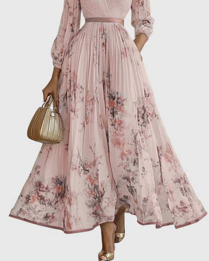 Calyra Elegant Pleated Maxi Dress for Women