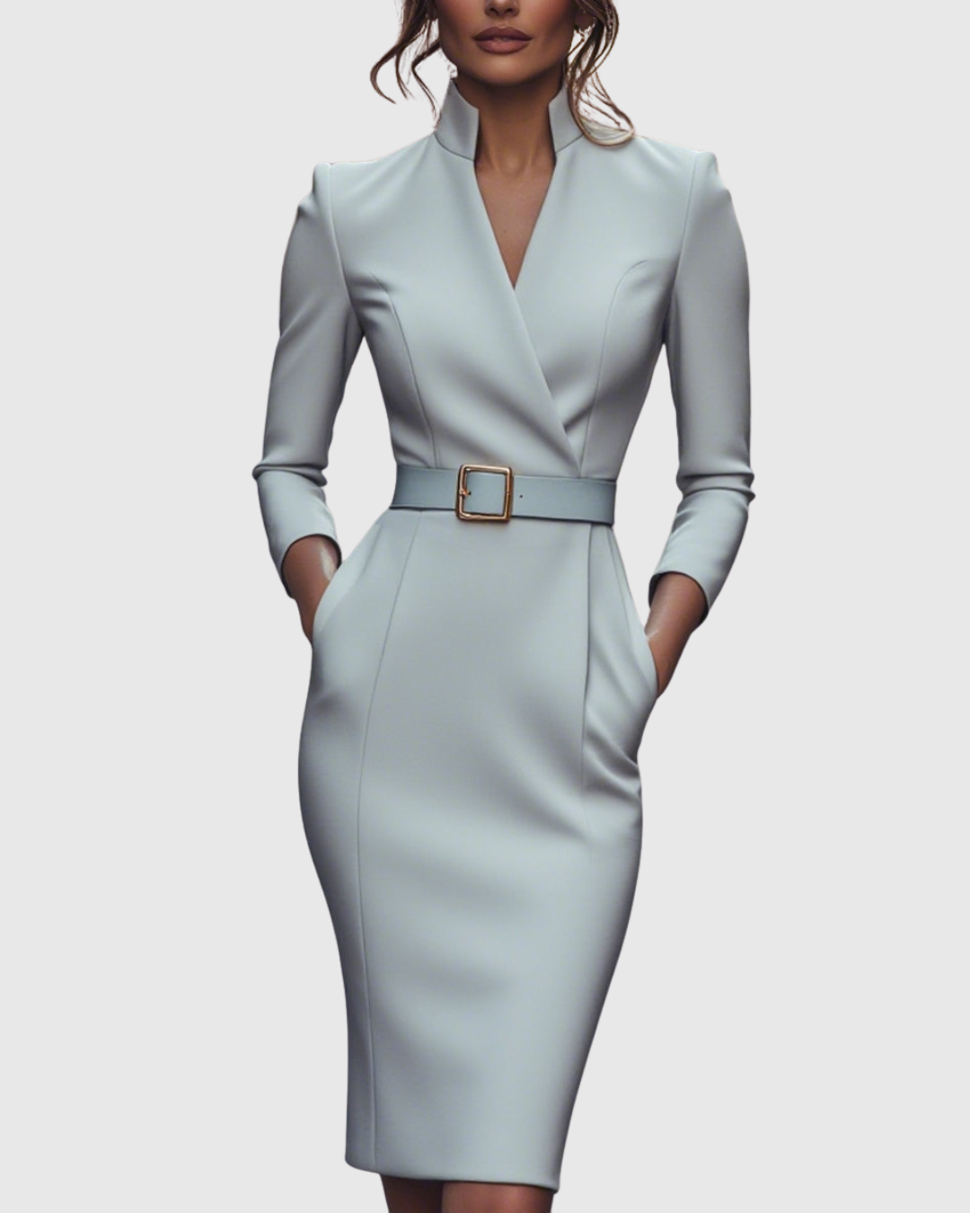 Elowara Elegant Midi Dress for Women