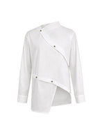 Odette Long Sleeve Asymmetric Button-Front Blouse
