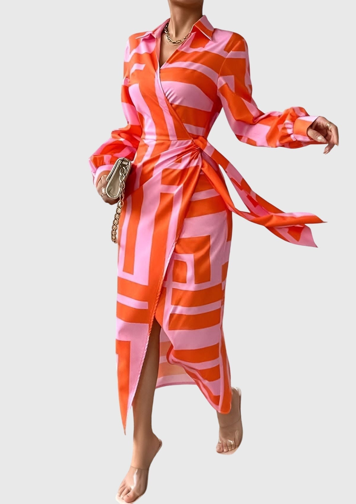 Azaria Elegant Printed Wrap Dress for Women