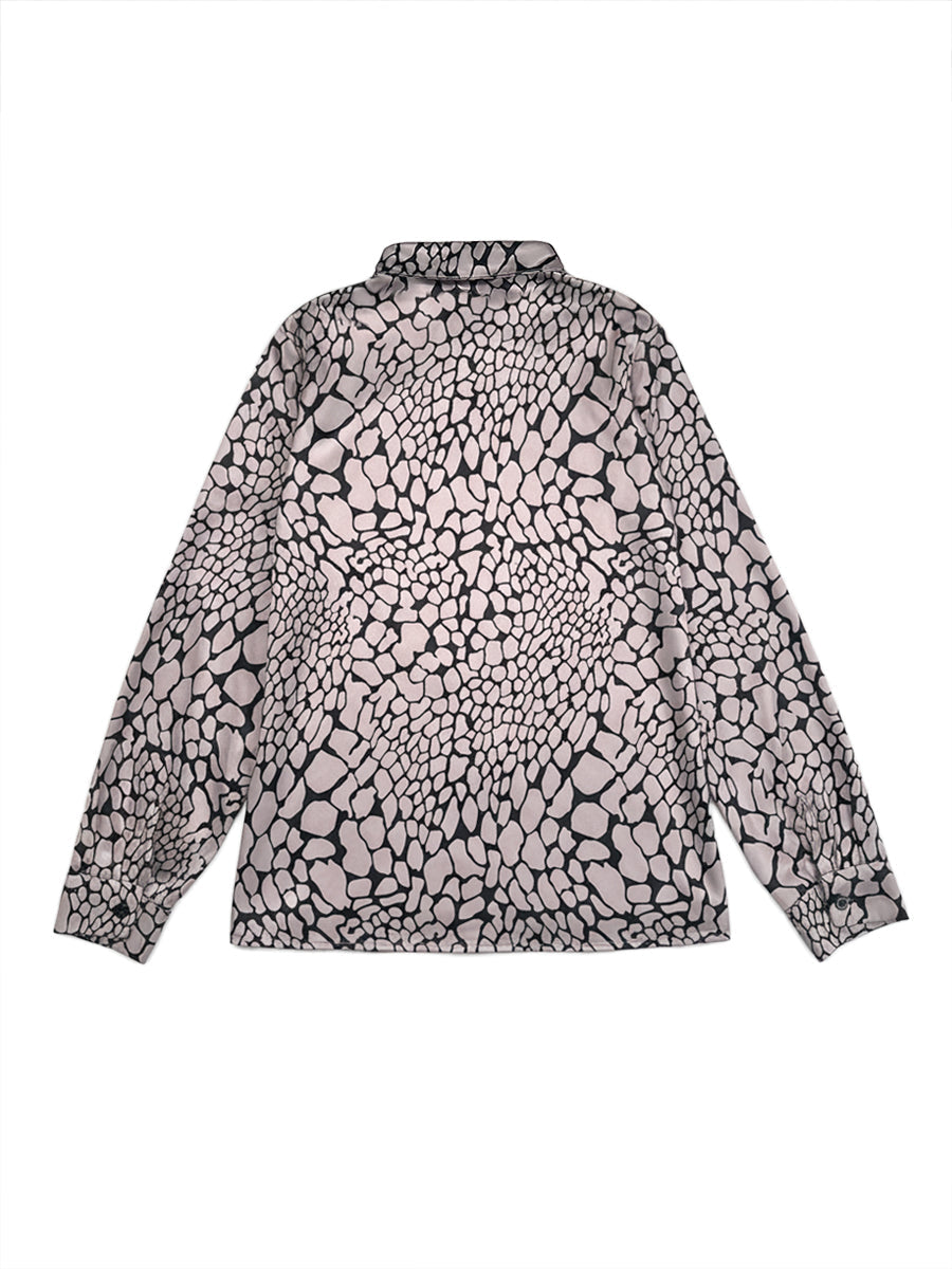 Colette Snakeskin Print Button-Up Blouse