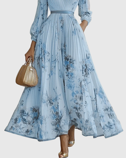 Calyra Elegant Pleated Maxi Dress for Women