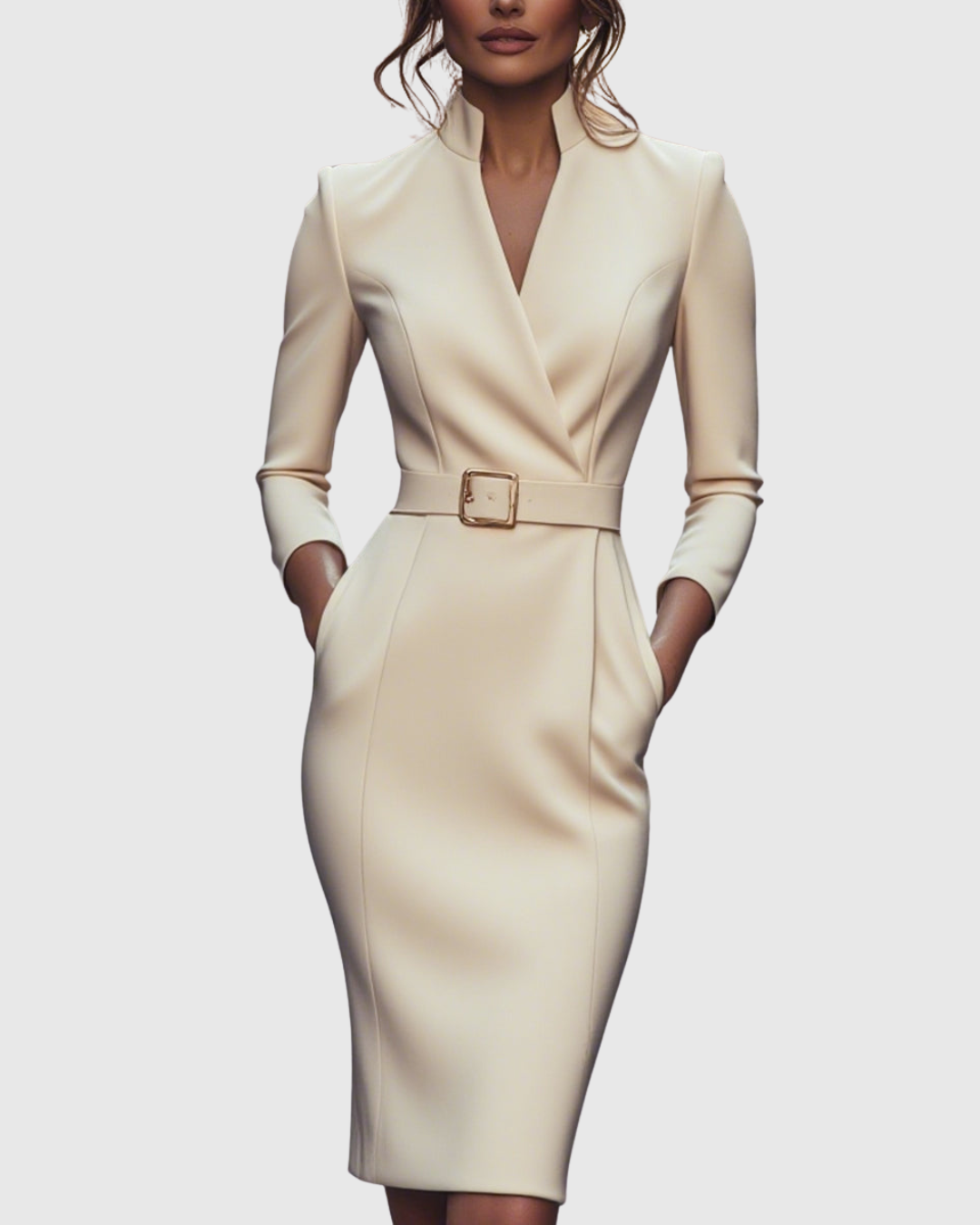 Elowara Elegant Midi Dress for Women