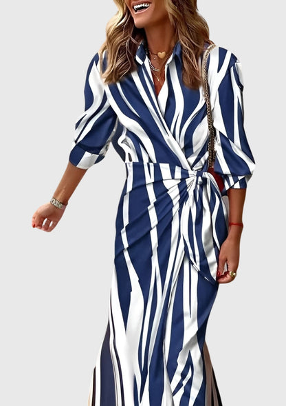 Azaria Elegant Printed Wrap Dress for Women