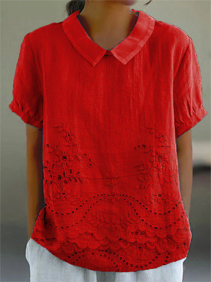 Ashley Floral Embroidered Button-Down Shirt