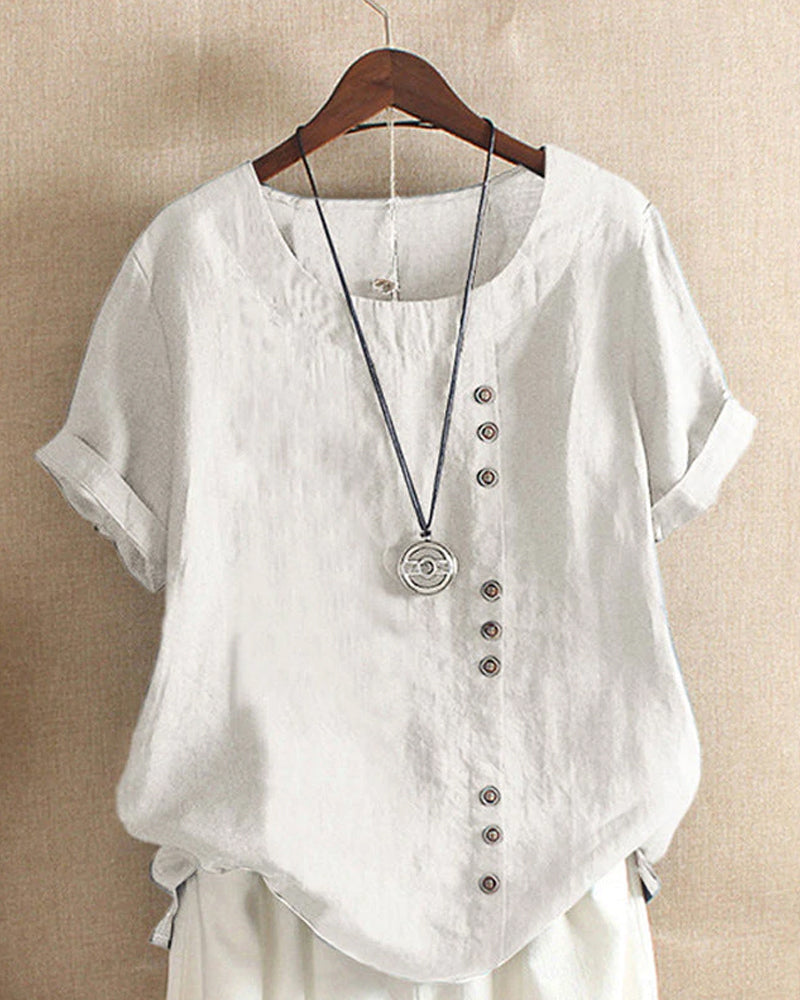 Harper Breezy Button-Front Summer Blouse
