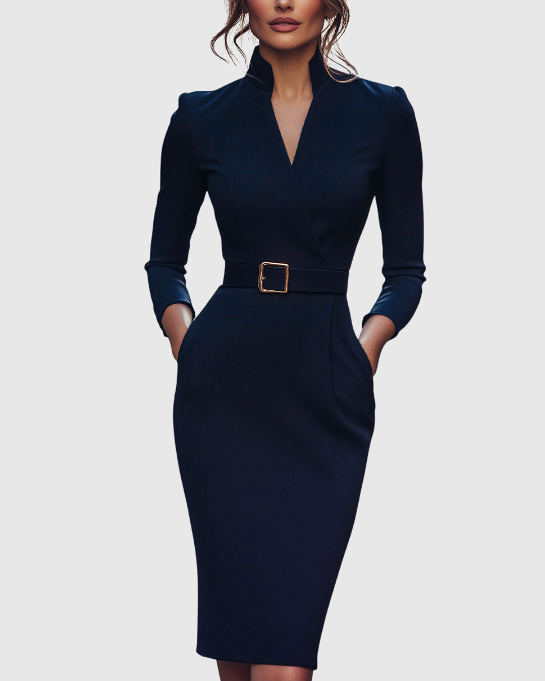 Elowara Elegant Midi Dress for Women