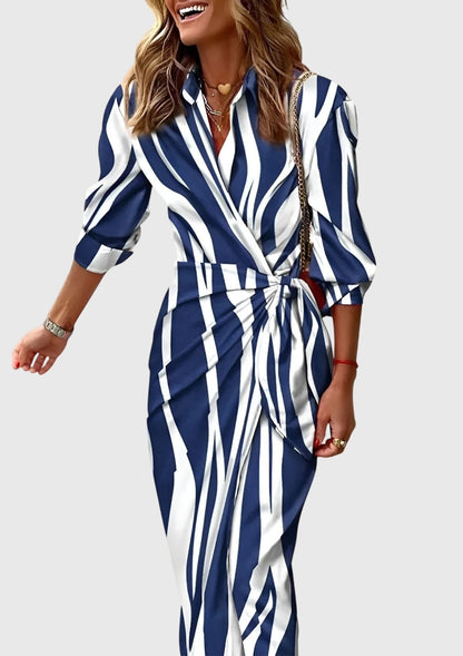 Azaria Elegant Printed Wrap Dress for Women
