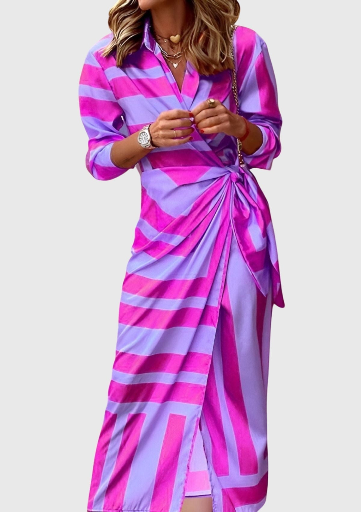 Azaria Elegant Printed Wrap Dress for Women