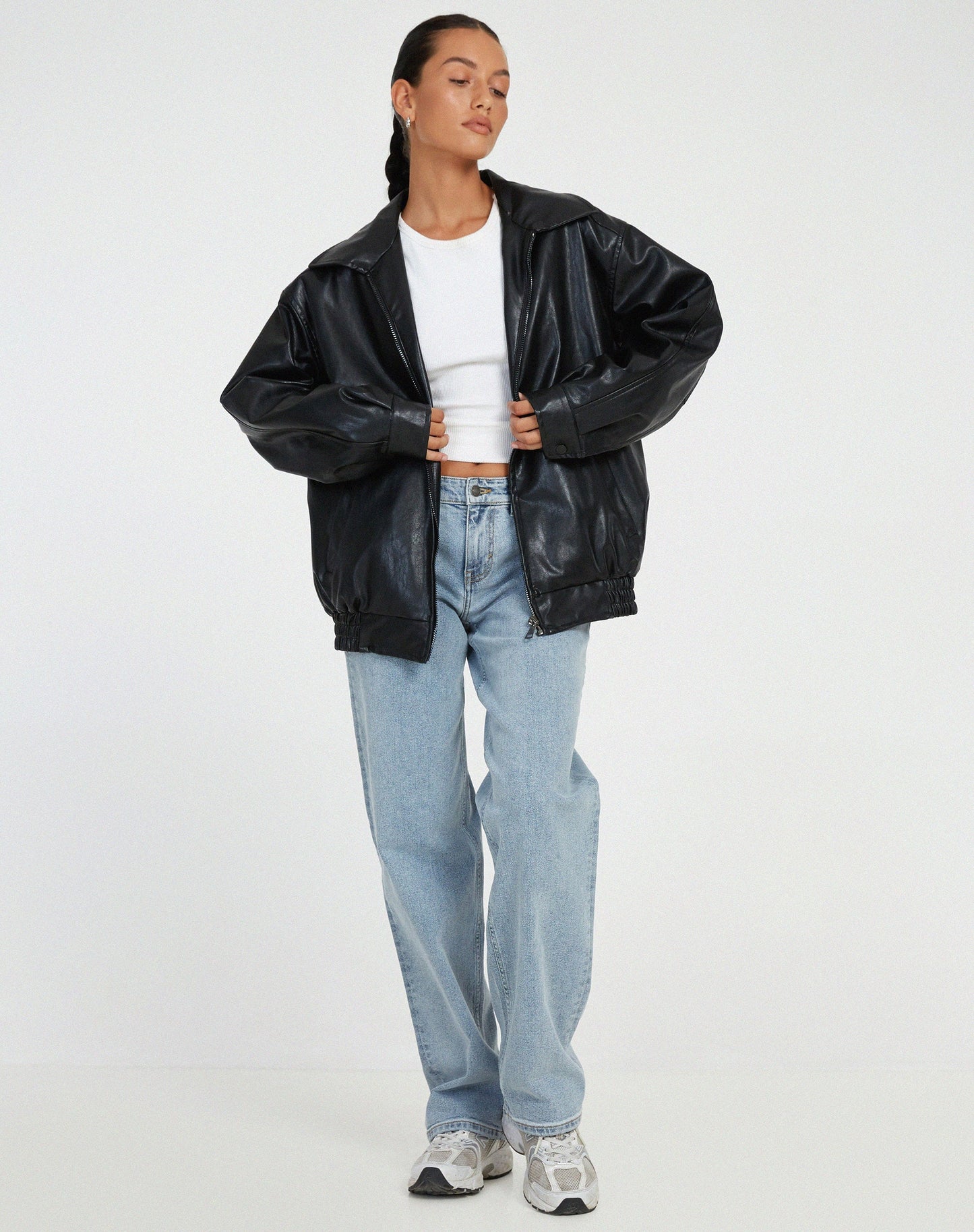 Paloma Oversized Leather Bomber Jacket