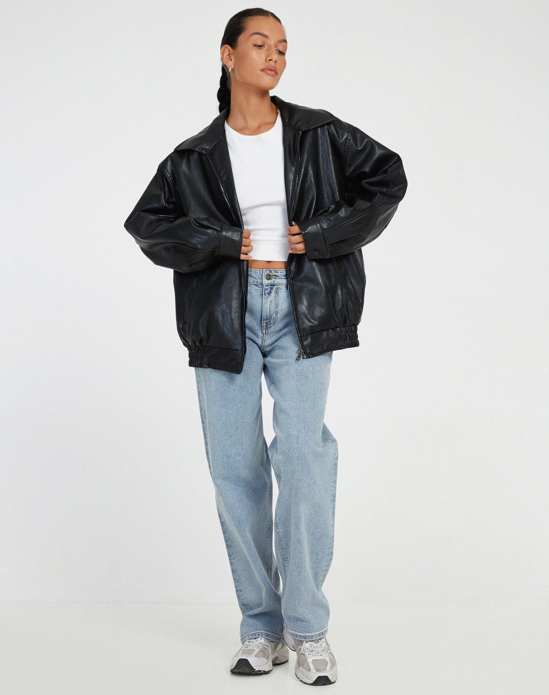 Paloma Oversized Leather Bomber Jacket