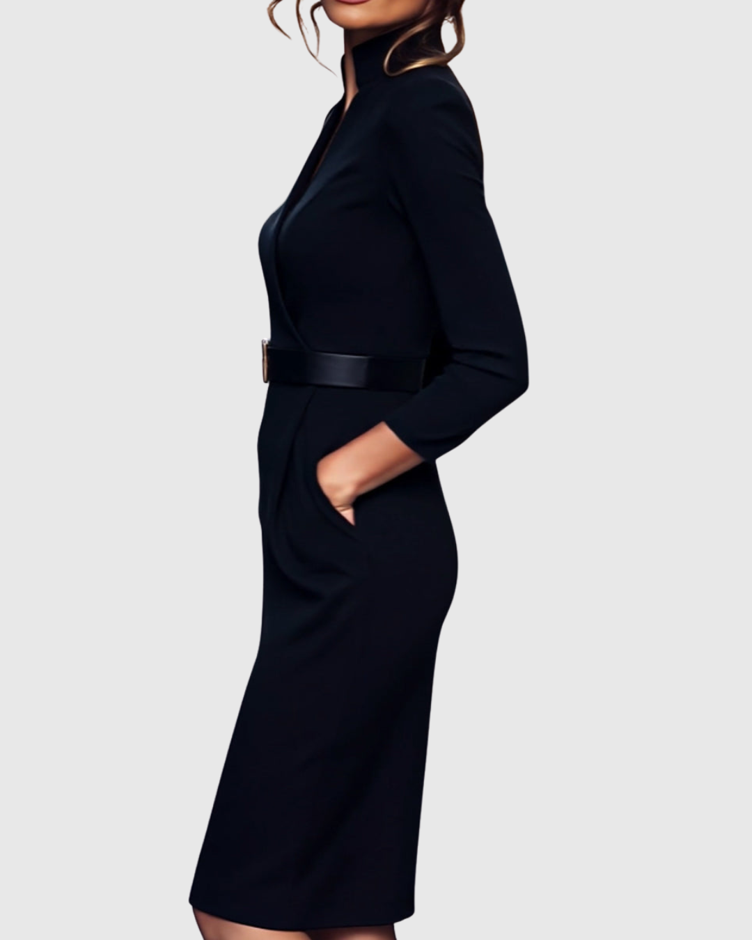 Elowara Elegant Midi Dress for Women