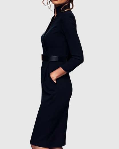 Elowara Elegant Midi Dress for Women