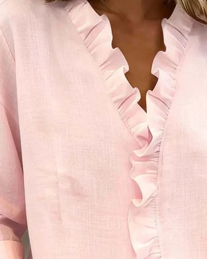 Riley Chic V-Neck Long Sleeve Blouse