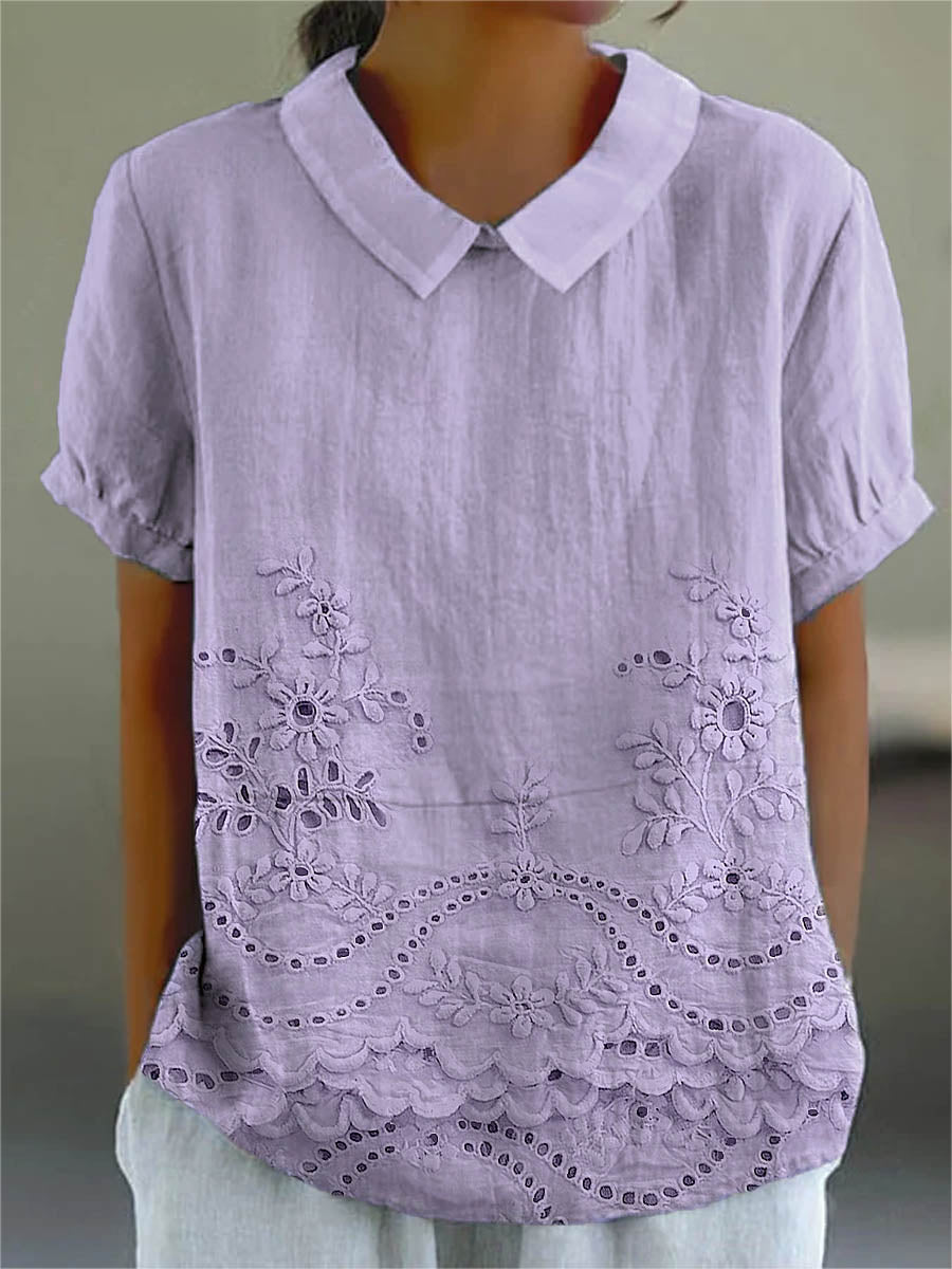 Ashley Floral Embroidered Button-Down Shirt