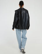 Paloma Oversized Leather Bomber Jacket