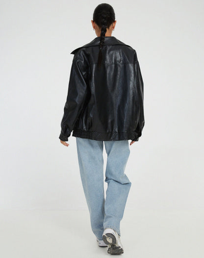 Paloma Oversized Leather Bomber Jacket