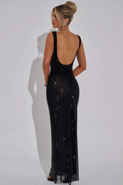 Natalie Sequin Glitter Evening Gown