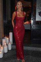 Natalie Sequin Glitter Evening Gown